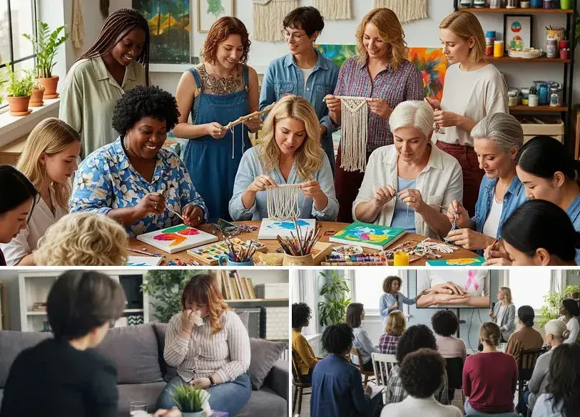 Mulheres em oficina de arteterapia