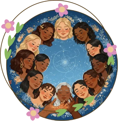 Mulheres em círculo de conversa